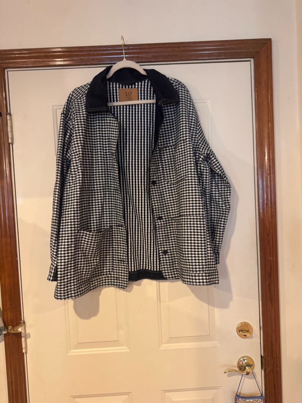 Doen x GAP Navy & White Gingham Button Jacket